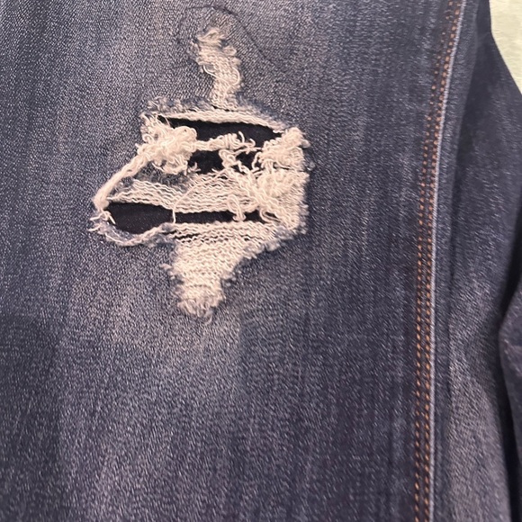 Express Dark Blue Distressed Boot cut Jeans - Picture 7 of 16